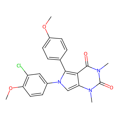 6-(3-chloro-4-methoxyphenyl)-5-(4-methoxyphenyl)-1,3-dimethyl-1H-pyrrolo[3,4-d]pyrimidine-2,4(3H,6H)-dione structure