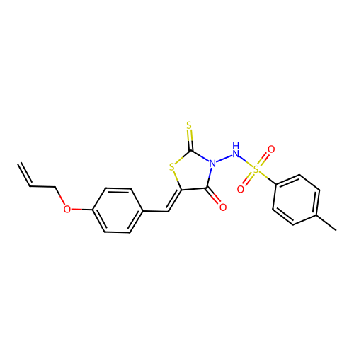 4-methyl-N-{(5Z)-4-oxo-5-[4-(prop-2-en-1-yloxy)benzylidene]-2-thioxo-1,3-thiazolidin-3-yl}benzenesulfonamide structure