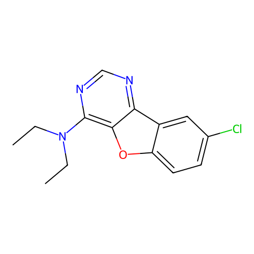 8-chloro-N,N-diethyl[1]benzofuro[3,2-d]pyrimidin-4-amine structure