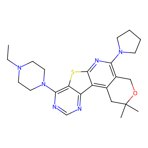 8-(4-Ethyl-piperazin-1-yl)-2,2-dimethyl-5-pyrrolidin-1-yl-1,4-dihydro-2H-3-oxa-7-thia-6,9,11-triaza-benzo [c]fluorene structure