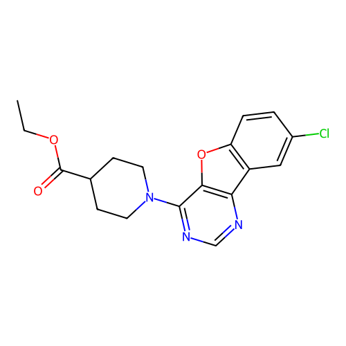 Ethyl 1-(8-chloro-[1]benzofuro[3,2-d]pyrimidin-4-yl)piperidine-4-carboxylate structure
