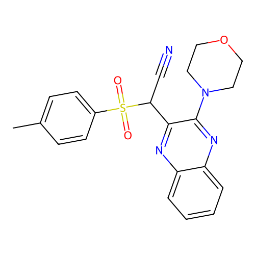 ((4-Methylphenyl)sulfonyl)(3-(4-morpholinyl)-2-quinoxalinyl)acetonitrile structure