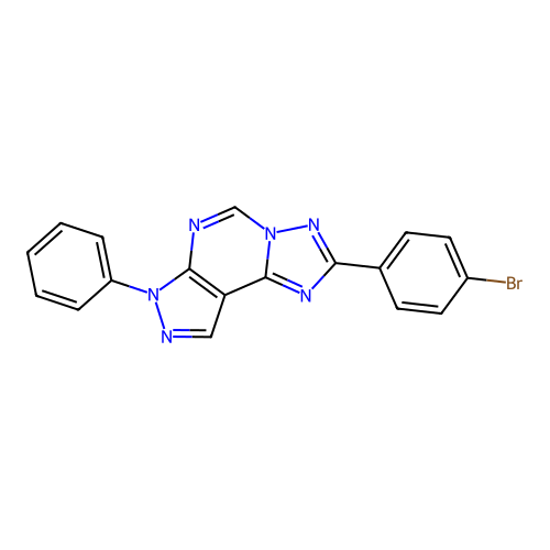 2-(4-bromophenyl)-7-phenyl-7H-pyrazolo[4,3-e][1,2,4]triazolo[1,5-c]pyrimidine structure