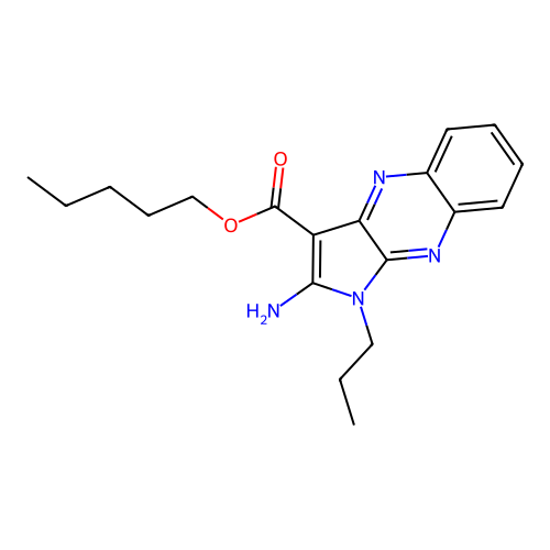 pentyl 2-amino-1-propyl-1H-pyrrolo[2,3-b]quinoxaline-3-carboxylate structure