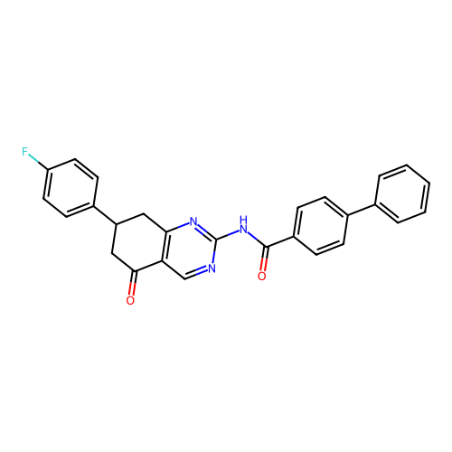 N-[7-(4-fluorophenyl)-5-oxo-5,6,7,8-tetrahydroquinazolin-2-yl]biphenyl-4-carboxamide structure