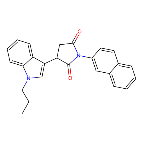 1-(naphthalen-2-yl)-3-(1-propyl-1H-indol-3-yl)pyrrolidine-2,5-dione structure