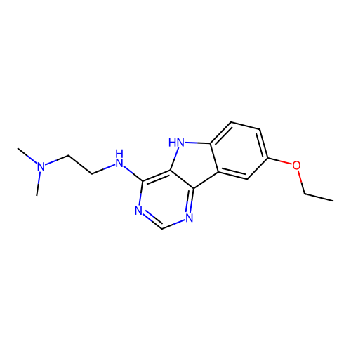 N'-(8-ethoxy-5H-pyrimido[5,4-b]indol-4-yl)-N,N-dimethylethane-1,2-diamine structure