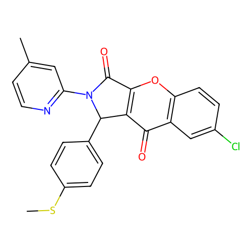 7-chloro-2-(4-methylpyridin-2-yl)-1-[4-(methylsulfanyl)phenyl]-1,2-dihydrochromeno[2,3-c]pyrrole-3,9-dione structure