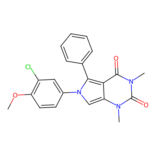 6-(3-chloro-4-methoxyphenyl)-1,3-dimethyl-5-phenyl-1H-pyrrolo[3,4-d]pyrimidine-2,4(3H,6H)-dione structure