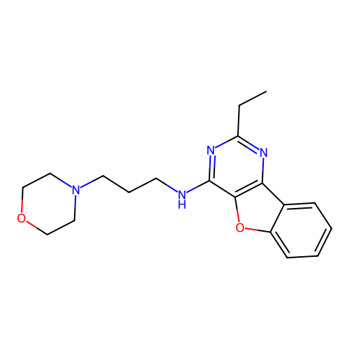 2-ethyl-N-[3-(morpholin-4-yl)propyl][1]benzofuro[3,2-d]pyrimidin-4-amine structure