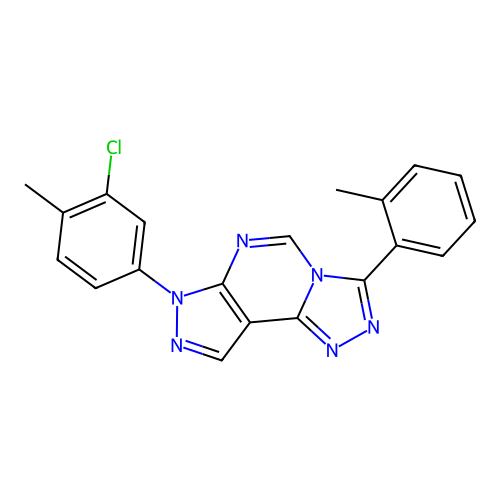 7-(3-chloro-4-methylphenyl)-3-(2-methylphenyl)-7H-pyrazolo[4,3-e][1,2,4]triazolo[4,3-c]pyrimidine structure