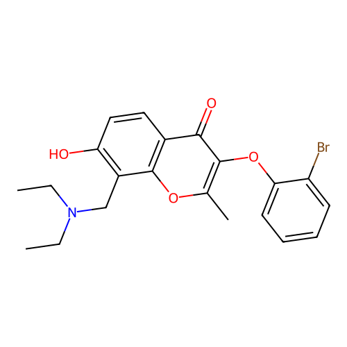 3-(2-bromophenoxy)-8-[(diethylamino)methyl]-7-hydroxy-2-methyl-4H-chromen-4-one structure