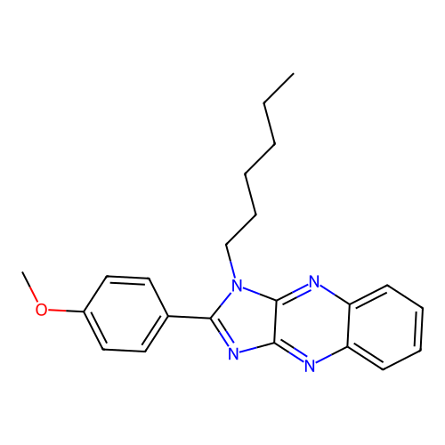 1-hexyl-2-(4-methoxyphenyl)-1H-imidazo[4,5-b]quinoxaline structure