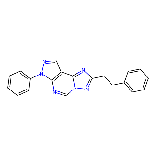 2-phenethyl-7-phenyl-7H-pyrazolo[4,3-e][1,2,4]triazolo[1,5-c]pyrimidine structure