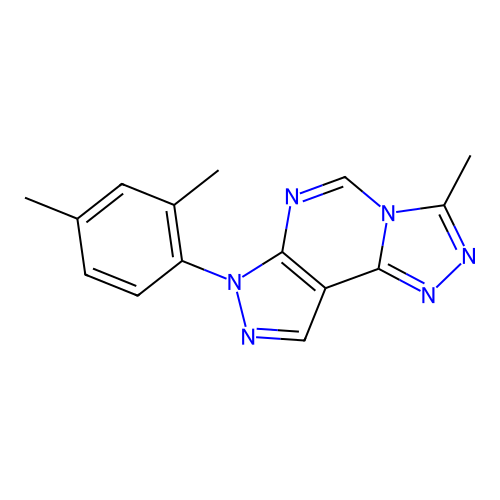 7-(2,4-dimethylphenyl)-3-methyl-7H-pyrazolo[4,3-e][1,2,4]triazolo[4,3-c]pyrimidine structure