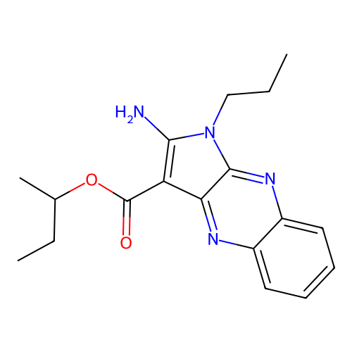 butan-2-yl 2-amino-1-propyl-1H-pyrrolo[2,3-b]quinoxaline-3-carboxylate structure