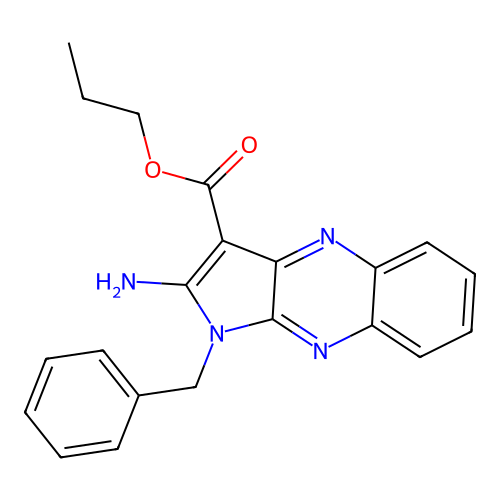 propyl 2-amino-1-benzyl-1H-pyrrolo[2,3-b]quinoxaline-3-carboxylate structure