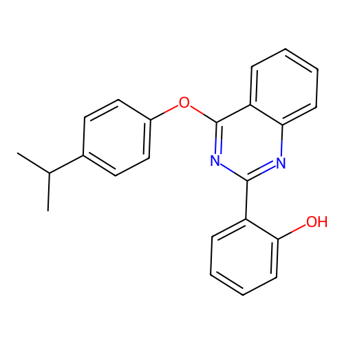 2-{4-[4-(Propan-2-yl)phenoxy]quinazolin-1-ium-2-yl}phenolate structure