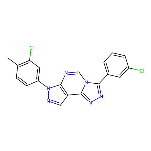 7-(3-chloro-4-methylphenyl)-3-(3-chlorophenyl)-7H-pyrazolo[4,3-e][1,2,4]triazolo[4,3-c]pyrimidine structure