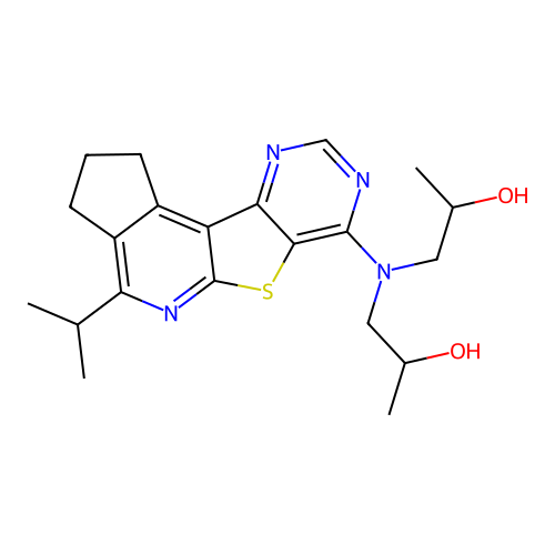 1,1'-((4-isopropyl-2,3-dihydro-1H-cyclopenta[4',5']pyrido[3',2':4,5]thieno[3,2-d]pyrimidin-7-yl)azanediyl)bis(propan-2-ol) structure