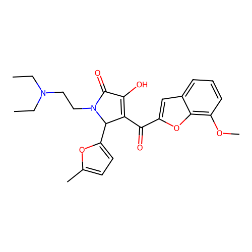 1-[2-(Diethylamino)ethyl]-3-hydroxy-4-[(7-methoxybenzo[d]furan-2-yl)carbonyl]-5-(5-methyl(2-furyl))-3-pyrrolin-2-one structure