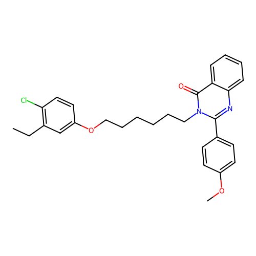 3-(6-(4-chloro-3-ethylphenoxy)hexyl)-2-(4-methoxyphenyl)quinazolin-4(3H)-one structure