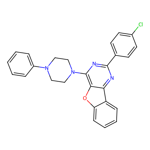 2-(4-Chlorophenyl)-4-(4-phenylpiperazin-1-yl)[1]benzofuro[3,2-d]pyrimidine structure