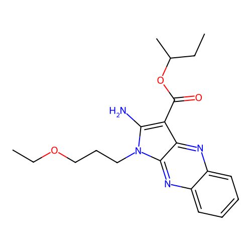 butan-2-yl 2-amino-1-(3-ethoxypropyl)-1H-pyrrolo[2,3-b]quinoxaline-3-carboxylate structure