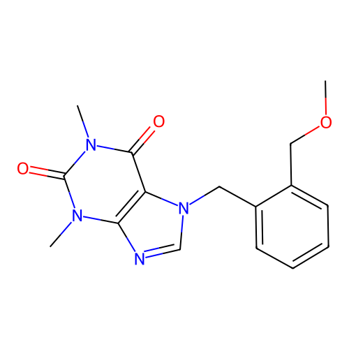 7-[2-(methoxymethyl)benzyl]-1,3-dimethyl-3,7-dihydro-1H-purine-2,6-dione structure
