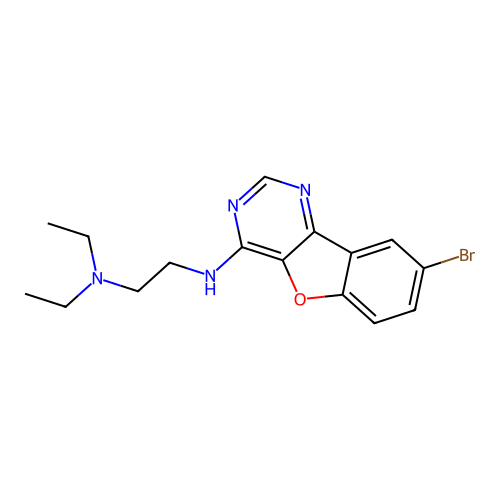 N'-(8-bromo[1]benzofuro[3,2-d]pyrimidin-4-yl)-N,N-diethylethane-1,2-diamine structure