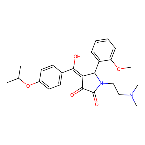 1-(2-dimethylaminoethyl)-4-[hydroxy-(4-propan-2-yloxyphenyl)methylidene]-5-(2-methoxyphenyl)pyrrolidine-2,3-dione structure