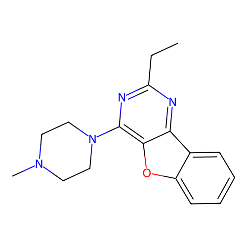 2-Ethyl-4-(4-methylpiperazin-1-yl)[1]benzofuro[3,2-d]pyrimidine structure