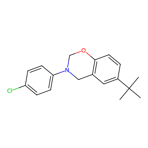 6-tert-butyl-3-(4-chlorophenyl)-3,4-dihydro-2H-1,3-benzoxazine structure