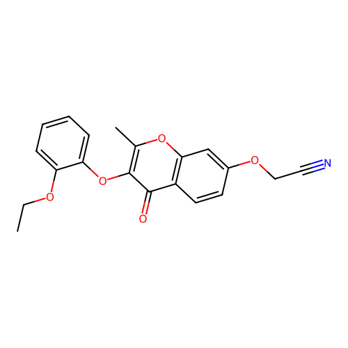 2-((3-(2-ethoxyphenoxy)-2-methyl-4-oxo-4H-chromen-7-yl)oxy)acetonitrile structure