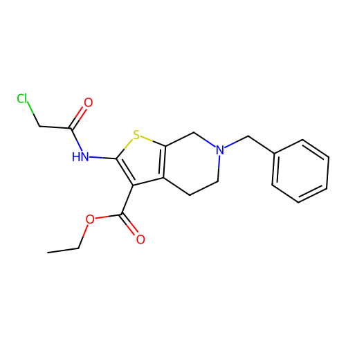 Ethyl 6-benzyl-2-[(chloroacetyl)amino]-4,5,6,7-tetrahydrothieno[2,3-c]pyridine-3-carboxylate structure