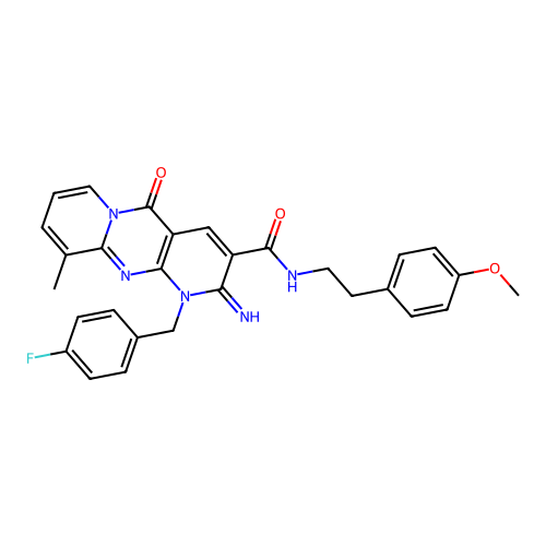1-(4-fluorobenzyl)-2-imino-N-[2-(4-methoxyphenyl)ethyl]-10-methyl-5-oxo-1,5-dihydro-2H-dipyrido[1,2-a:2',3'-d]pyrimidine-3-carboxamide structure