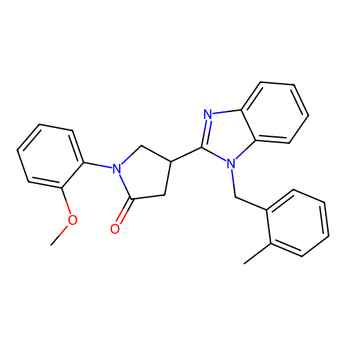 1-(2-methoxyphenyl)-4-{1-[(2-methylphenyl)methyl]-1H-1,3-benzodiazol-2-yl}pyrrolidin-2-one structure