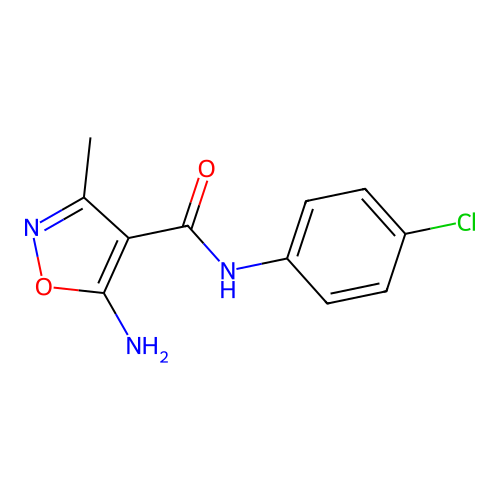 5-amino-N-(4-chlorophenyl)-3-methyl-1,2-oxazole-4-carboxamide structure