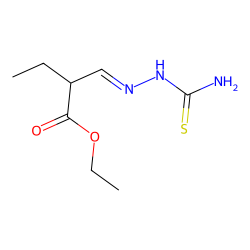 Ethyl 2-[(carbamothioylhydrazinylidene)methyl]butanoate structure