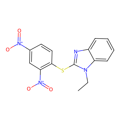 2-(2,4-Dinitrophenyl)sulfanyl-1-ethylbenzimidazole structure