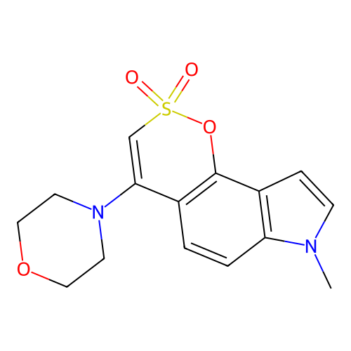 7-Methyl-4-(4-morpholinyl)-7H-(1,2)oxathiino(6,5-e)indole 2,2-dioxide structure