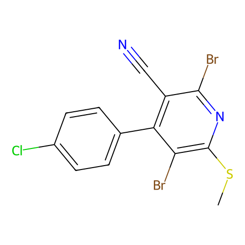 2,5-Dibromo-4-(4-chlorophenyl)-6-methylthiopyridine-3-carbonitrile structure