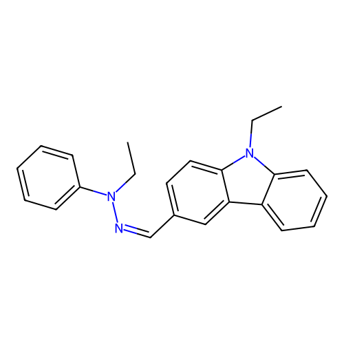 N-ethyl-N-[(Z)-(9-ethylcarbazol-3-yl)methylideneamino]aniline structure