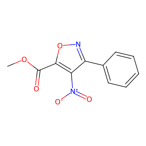 4-Nitro-3-phenyl-isoxazole-5-carboxylic acid methyl ester structure