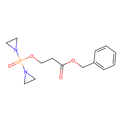 Benzyl 3-{[bis(aziridin-1-yl)phosphoryl]oxy}propanoate structure