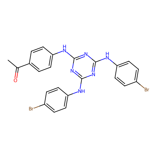 1-(4-(4,6-Bis(4-bromophenylamino)-1,3,5-triazin-2-ylamino)phenyl)ethanone structure
