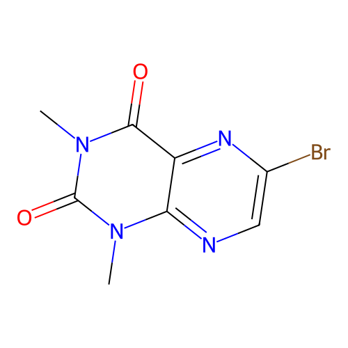 6-bromo-1,3-dimethylpteridine-2,4(1H,3H)-dione structure