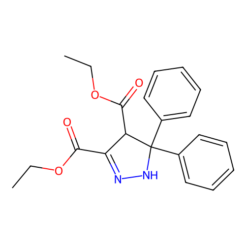 Diethyl 5,5-diphenyl-1,4-dihydropyrazole-3,4-dicarboxylate structure