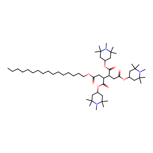 1-Hexadecyl 2,3,4-tris(1,2,2,6,6-pentamethyl-4-piperidyl) butane-1,2,3,4-tetracarboxylate structure