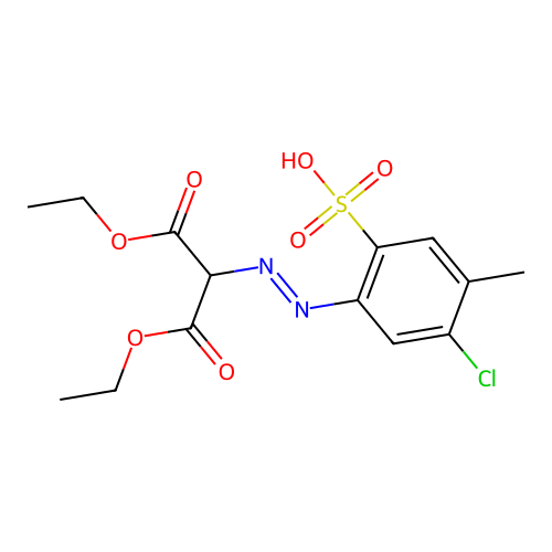 Diethyl ((5-chloro-4-methyl-2-sulphophenyl)azo)malonate structure